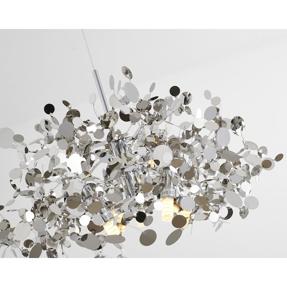 3-Light Chrome Stainless Steel Sparkle Confetti Pendant