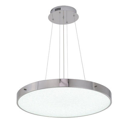 1-Light Chrome LED Chandelier With A Clear Acrylic Beaded Diffuser