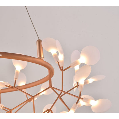 108-Light Copper LED Chandelier With Acrylic Shades