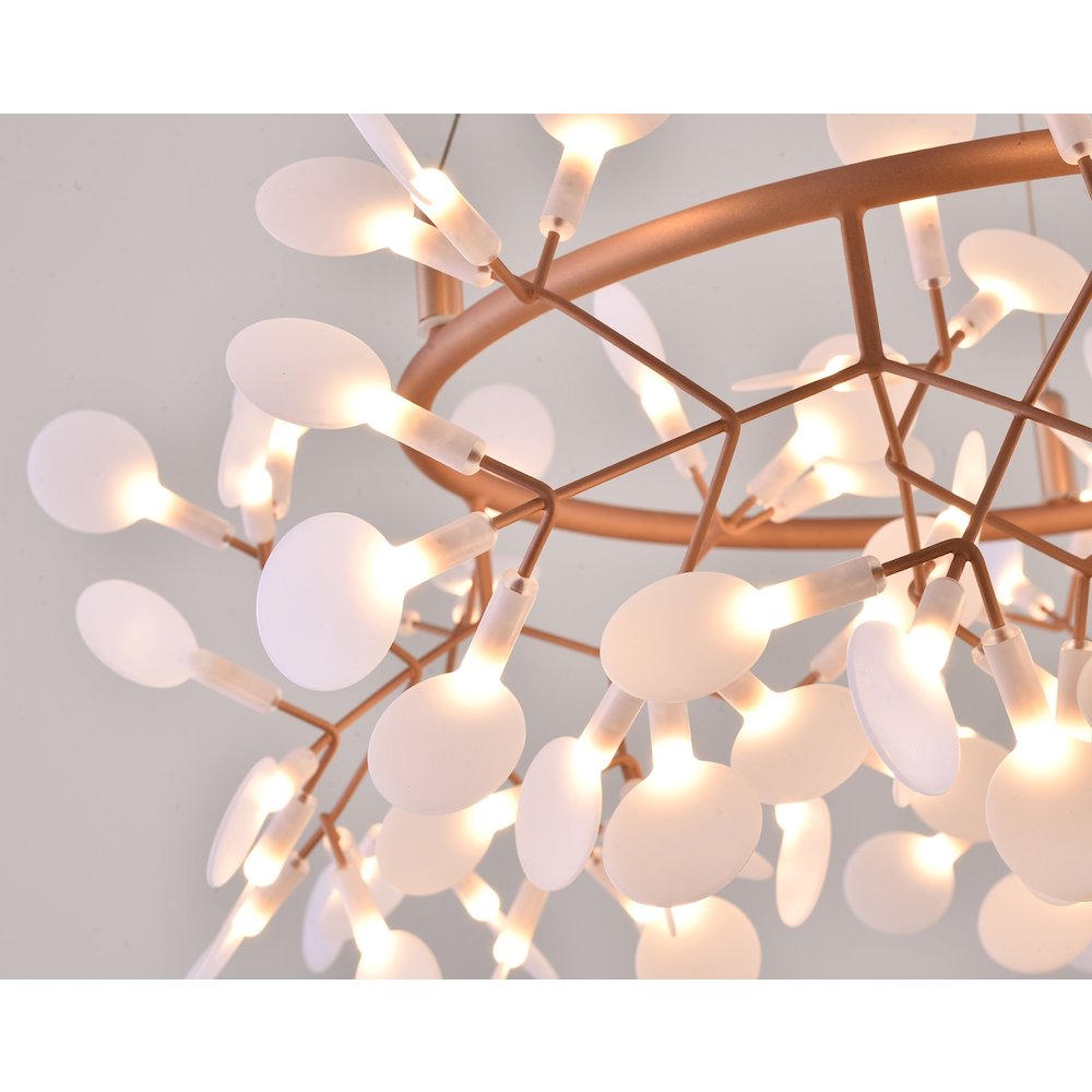 108-Light Copper LED Chandelier With Acrylic Shades