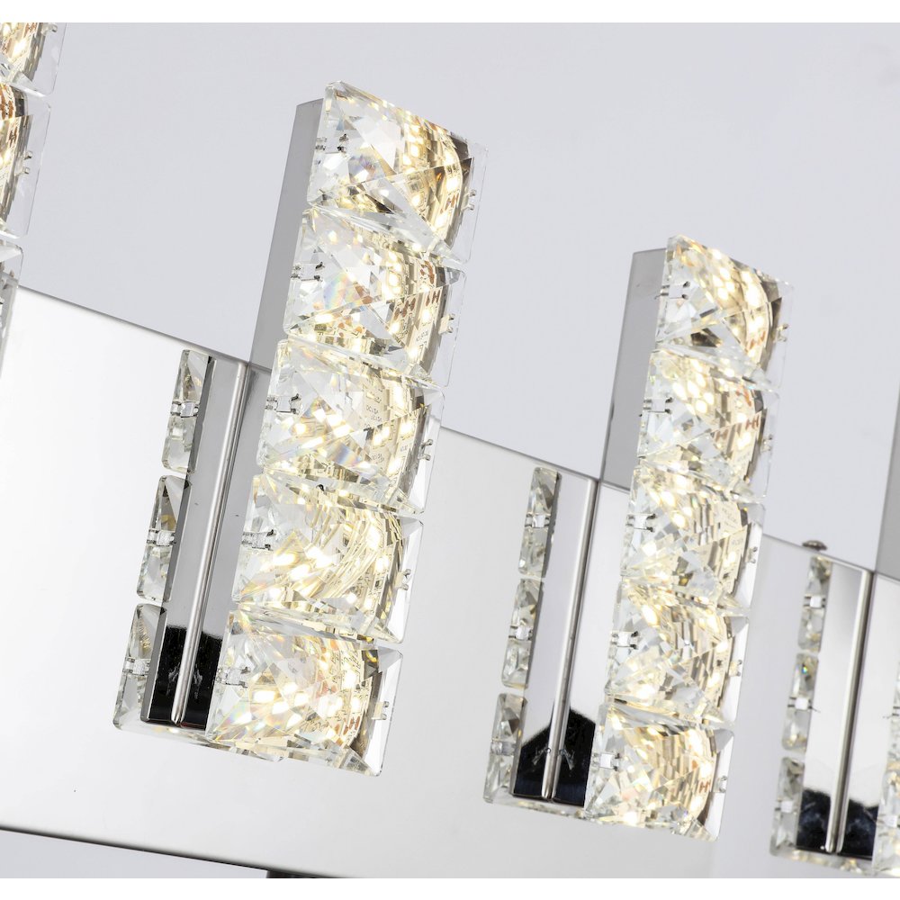 5-Light Chrome LED Wall Sconce With Clear Crystals