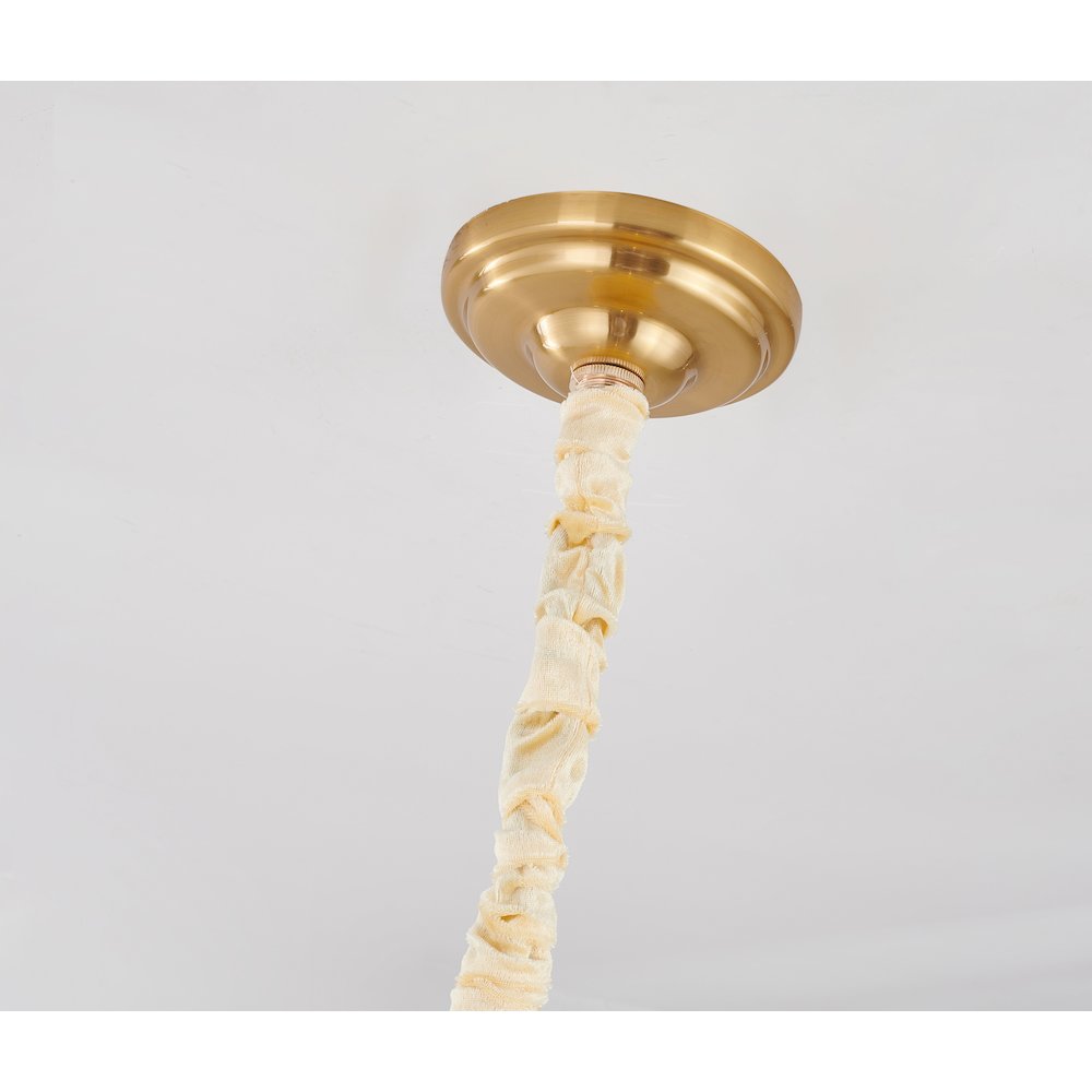 6-Light Gold Metal Chandelier With Clear Crystal