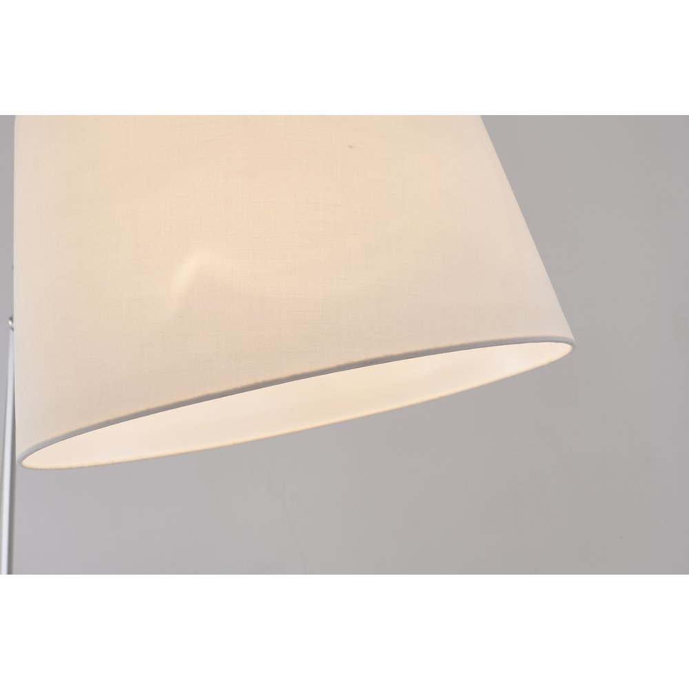 1-Light Chrome Floor Lamp With A White Linen Drum