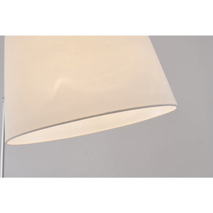 1-Light Chrome Floor Lamp With A White Linen Drum