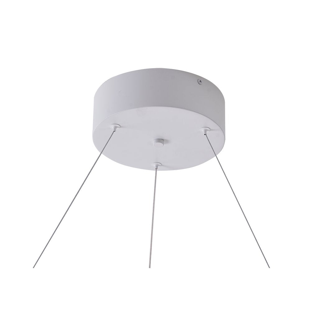 1-Light Matte White LED Halo Ring Chandelier