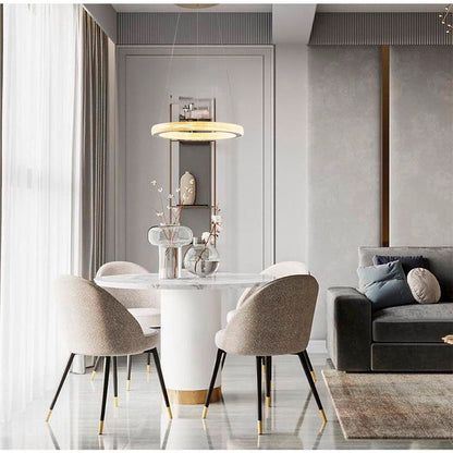 1-Light Sand Gold LED Chandelier With A Clear Acrylic Diffuser