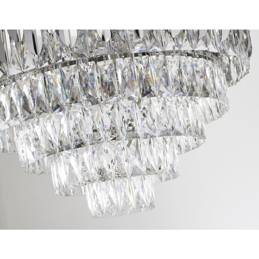 11-Light Chrome Stainless Steel Chandelier With Clear Crystals