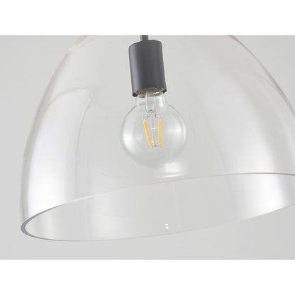 1-Light Black Semi Flush Mount With A Clear Glass Shade