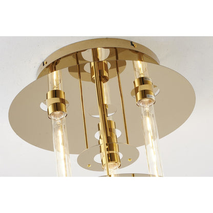 5-Light Gold Flush Mount With 4 Tier Halo