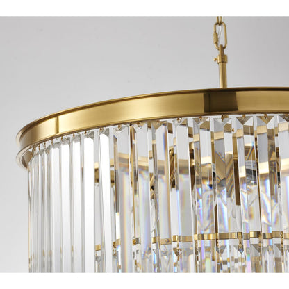 12-Light Gold Chandelier With Clear Hanging Crystal