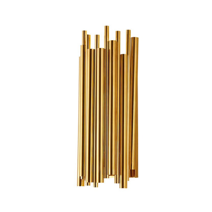 2-Light Gold Rod Stainless Steel Wall Sconce