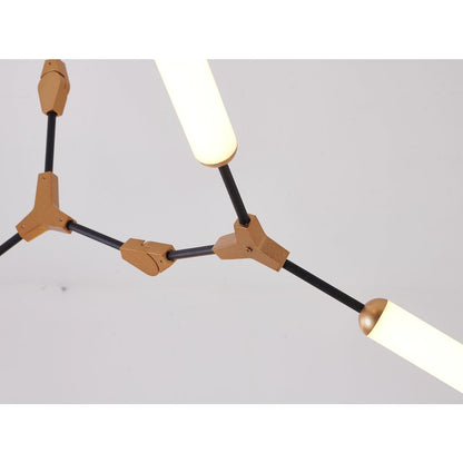 5-Light Black & Gold Dimmable LED Chandelier With White Acrylic Diffusers