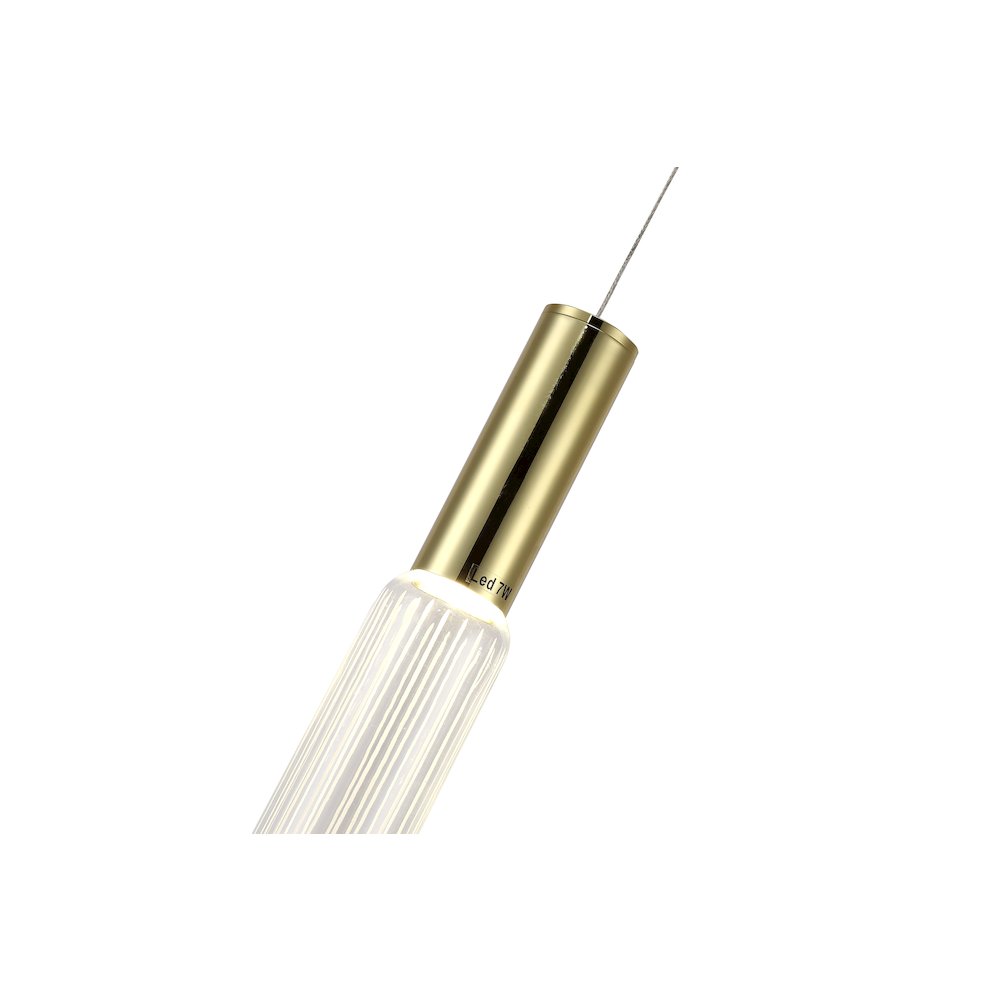 1-Light Gold LED Pendant With A Clear Glass Shade