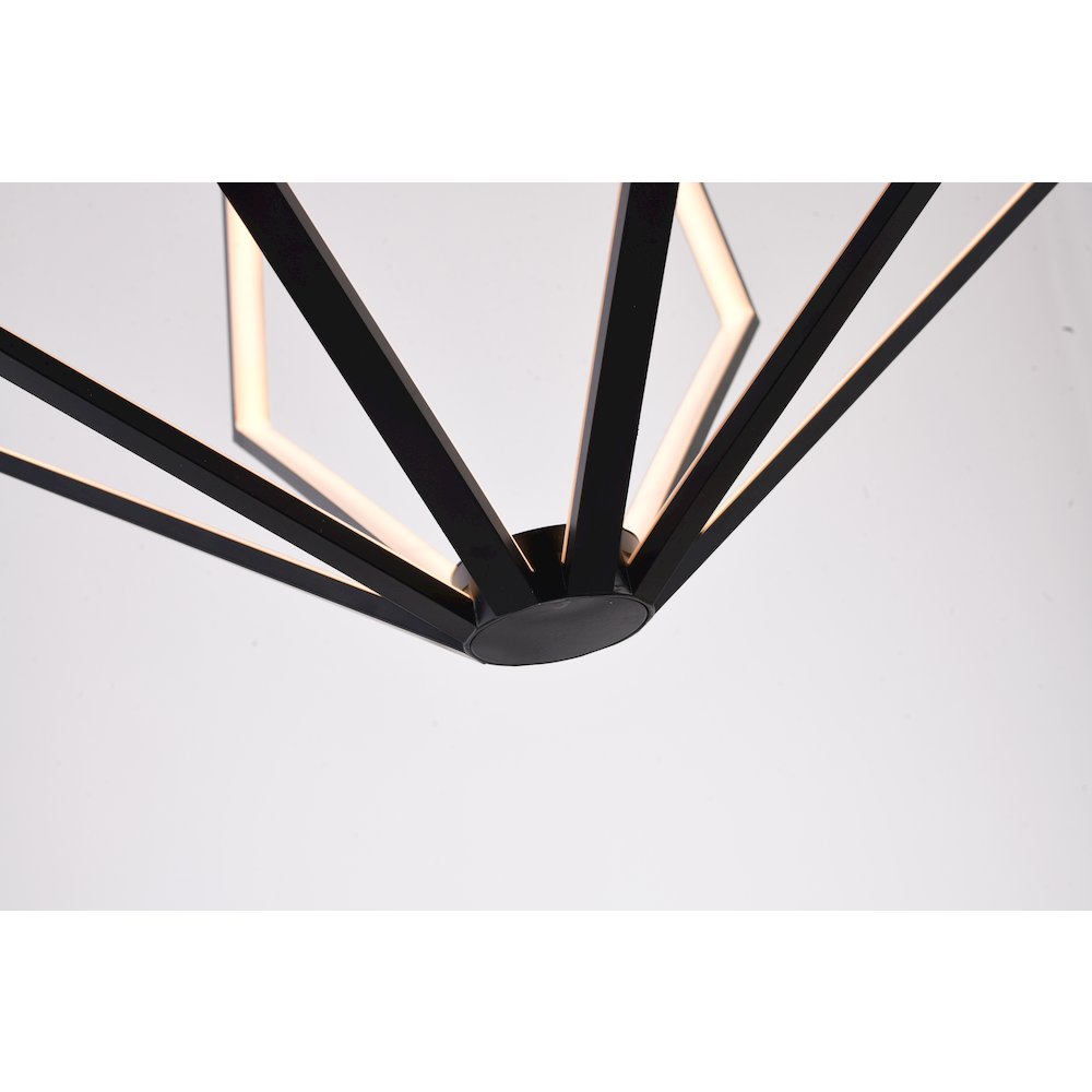 6-Light Black Metal LED Chandelier With Silicone Diffusers