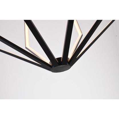 6-Light Black Metal LED Chandelier With Silicone Diffusers