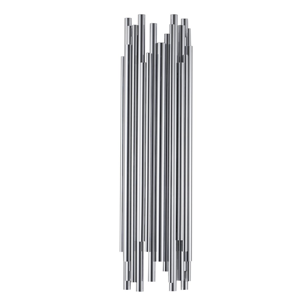 2-Light Shiny Nickel Rod Stainless Steel Wall Sconce