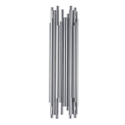 2-Light Shiny Nickel Rod Stainless Steel Wall Sconce