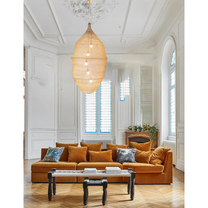 1-Light Gold Chandelier With A Chain Basket Shade