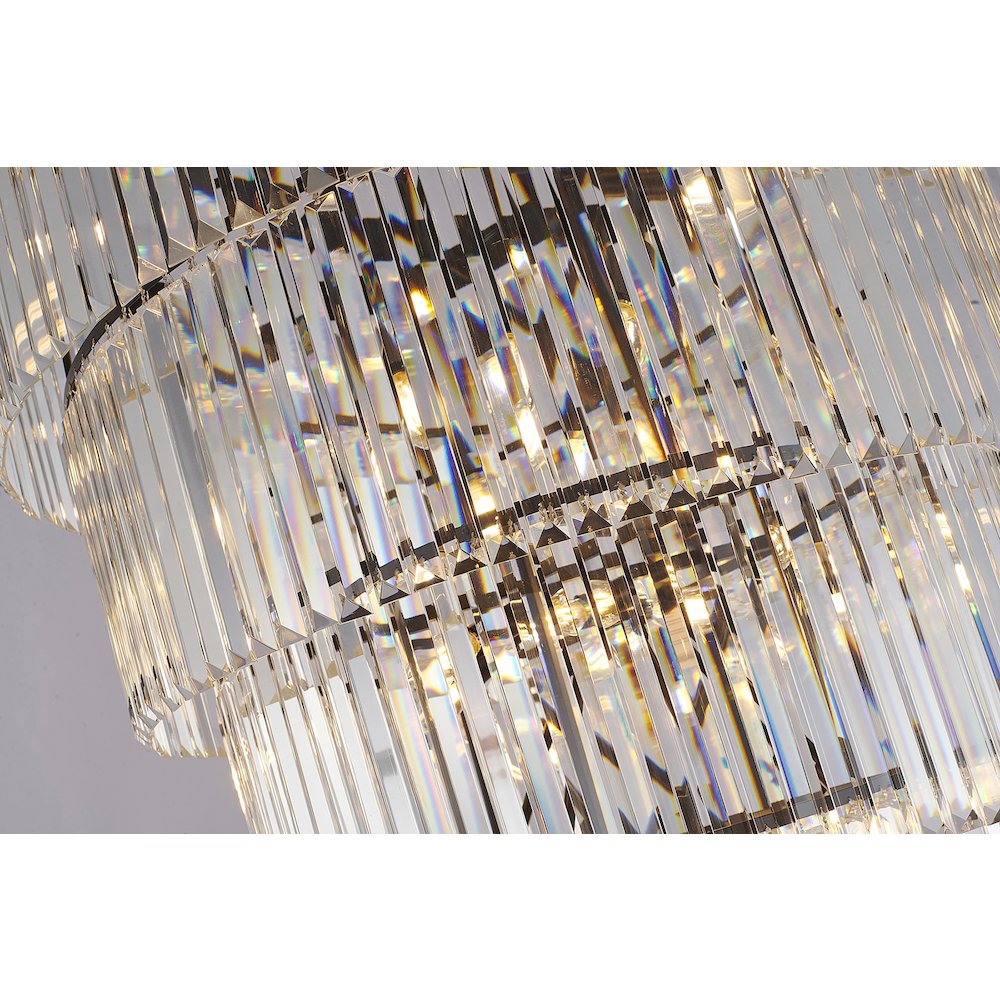 34-Light 7-Tier Black Chandelier With Clear Crystals