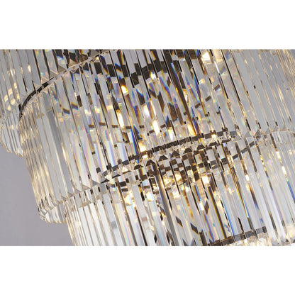 34-Light 7-Tier Black Chandelier With Clear Crystals