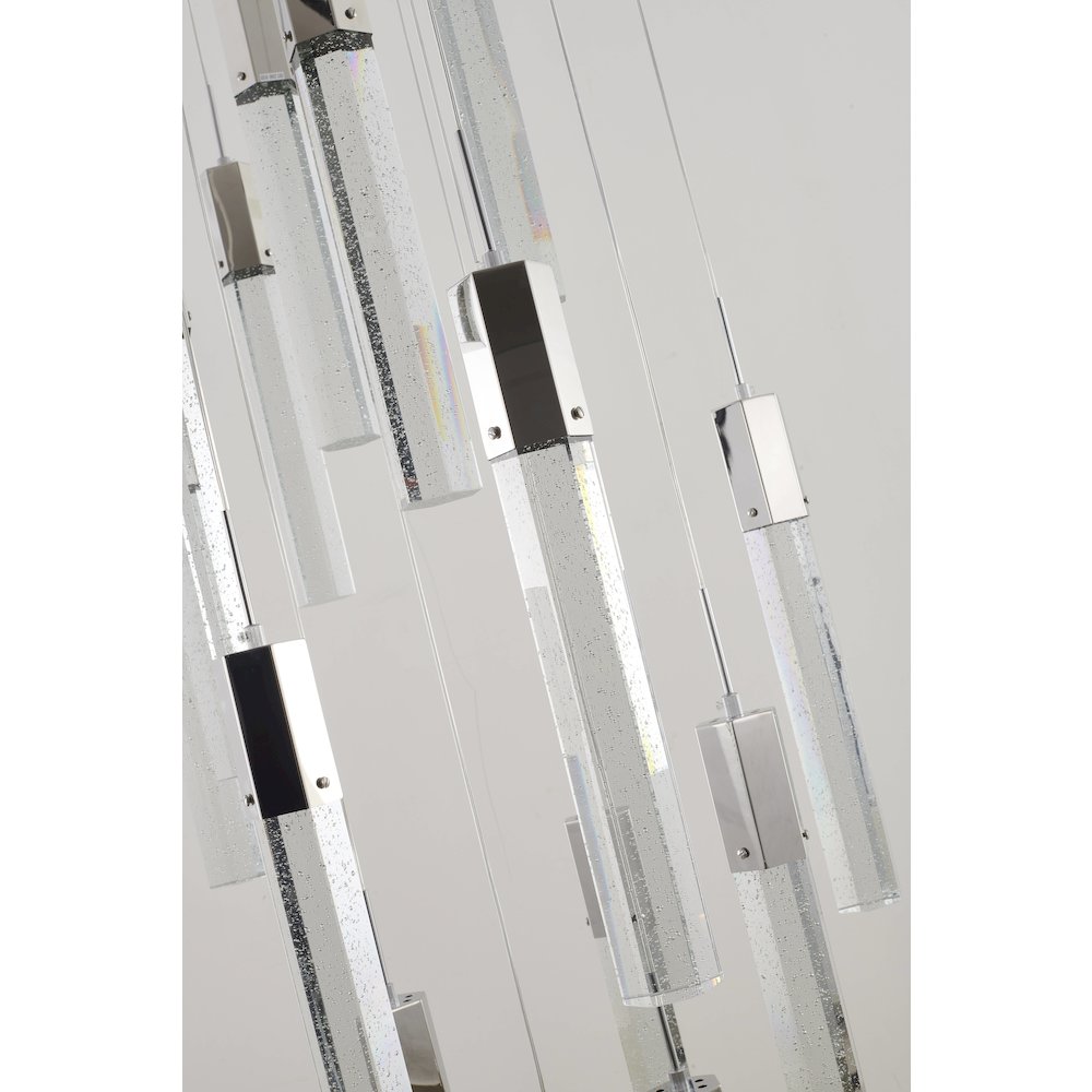 15-Light Chrome Chandelier With A clear bubble Crystal