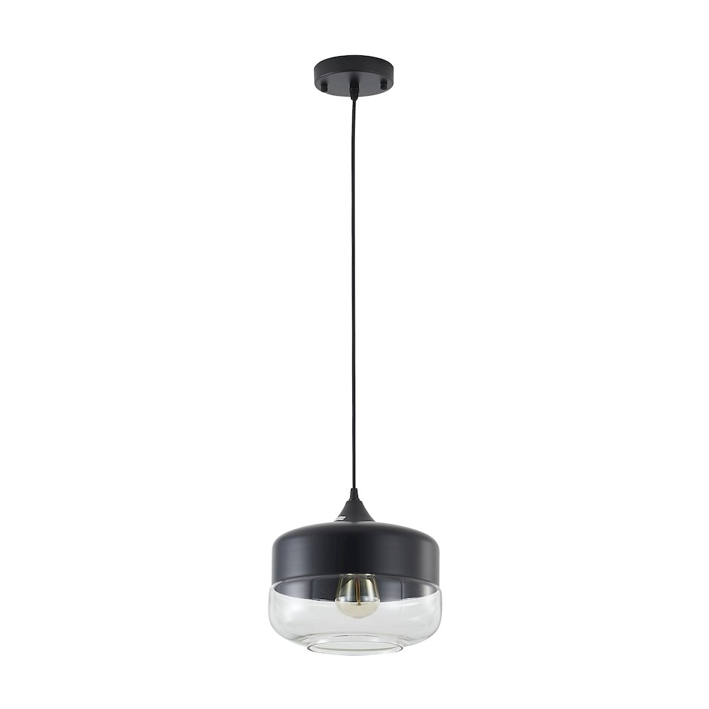 1-Light Matte Black Wall Sconce With A Clear Glass Shade