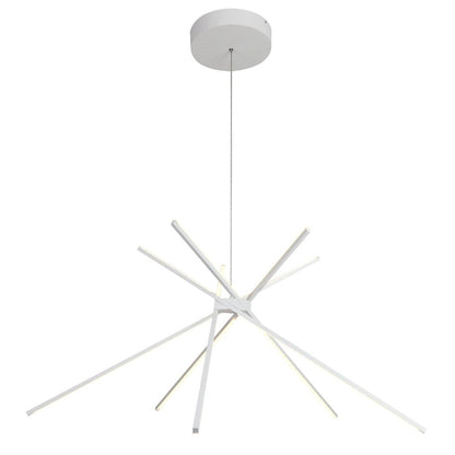 5-Light Matte White Metal LED Chandelier With Selectable LED Color Temperature