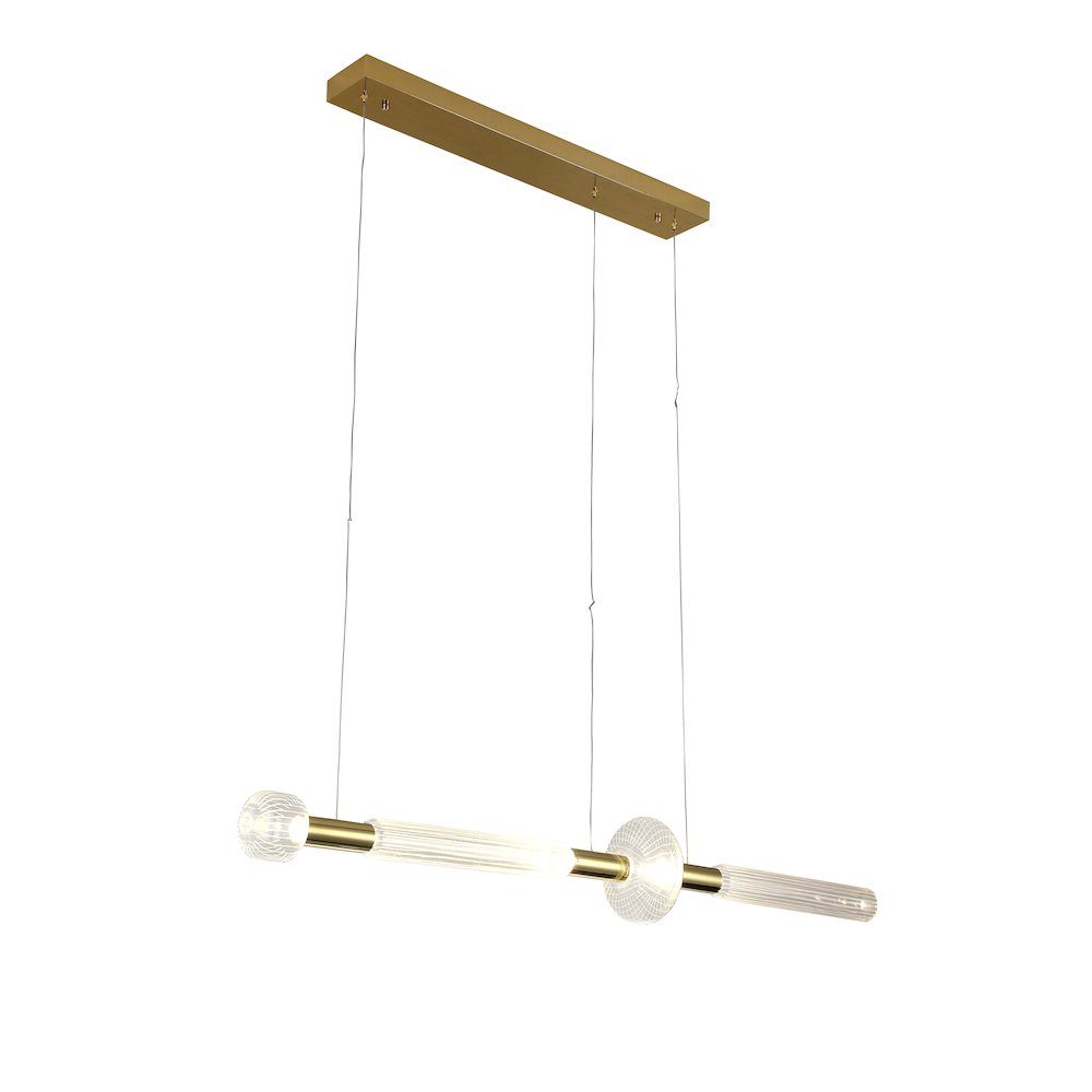 4-Light Gold LED Chandelier With Clear Glass Shades