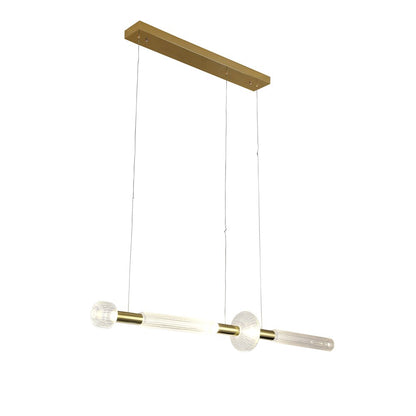 4-Light Gold LED Chandelier With Clear Glass Shades