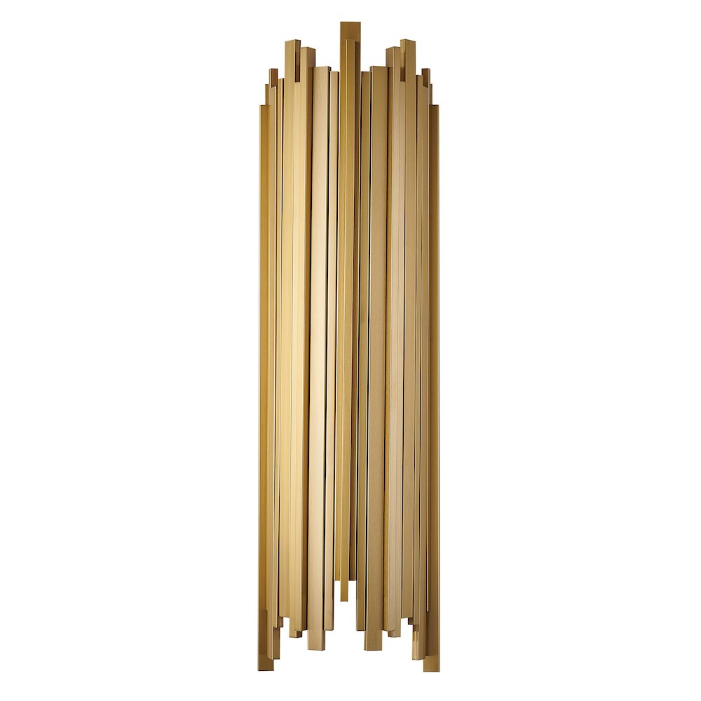 2-Light Brushed Gold Stainless Steel Wall Sconce