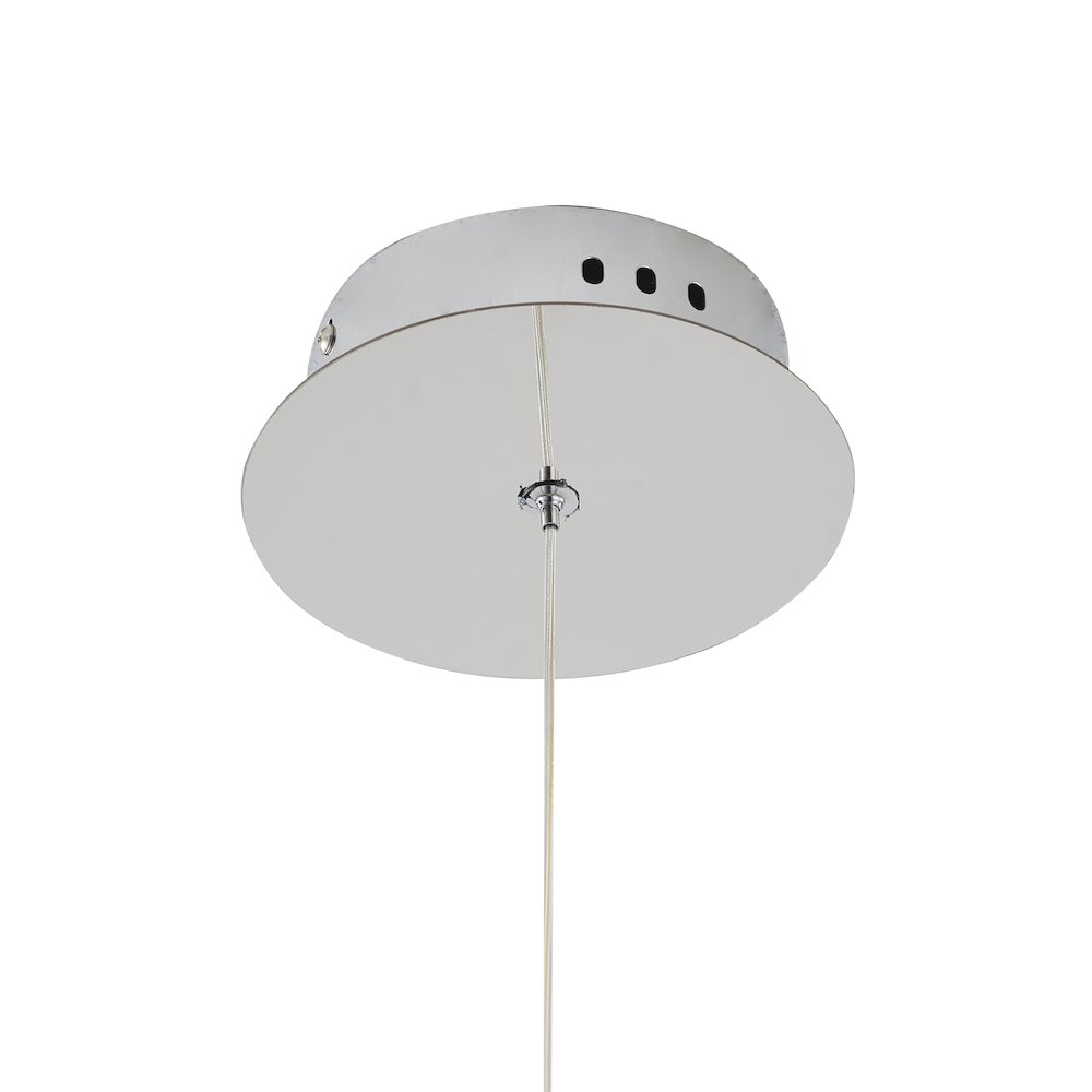 3-Light Chrome LED Pendant With Clear Crystals