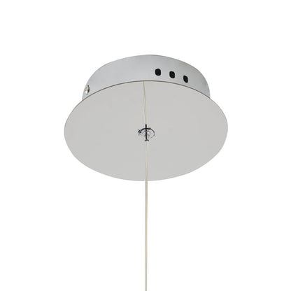 3-Light Chrome LED Pendant With Clear Crystals