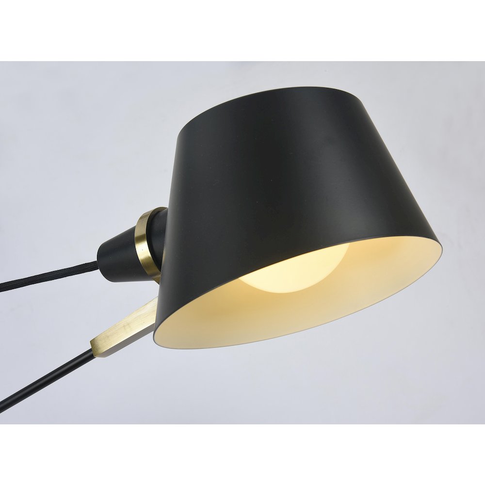 3-Light Black Iron Chandelier With Black Aluminum Shades