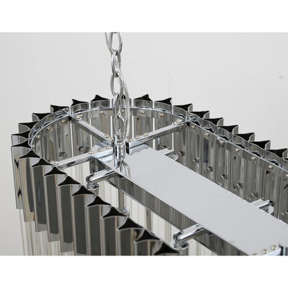 12-Light Chrome Chandelier With Clear Crystals