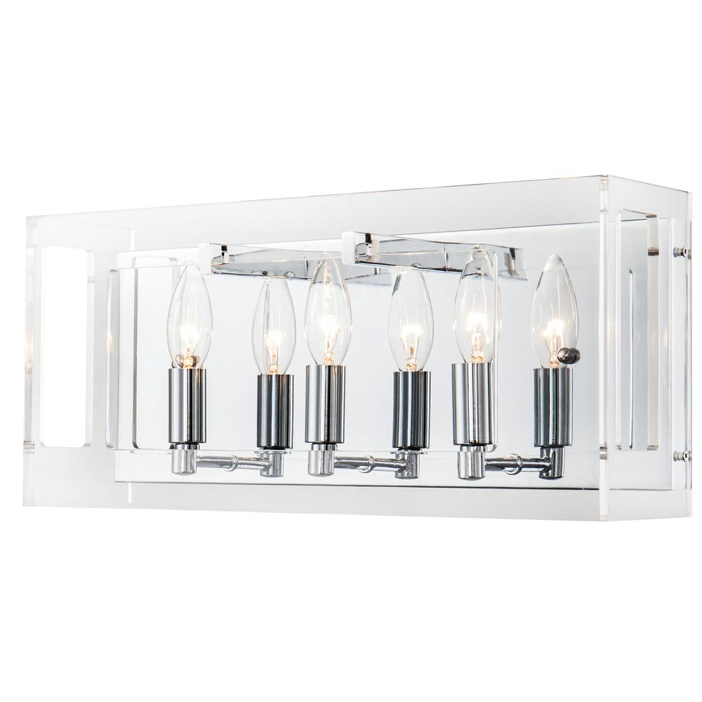 Wall Sconce Chrome Metal & Acrylic
