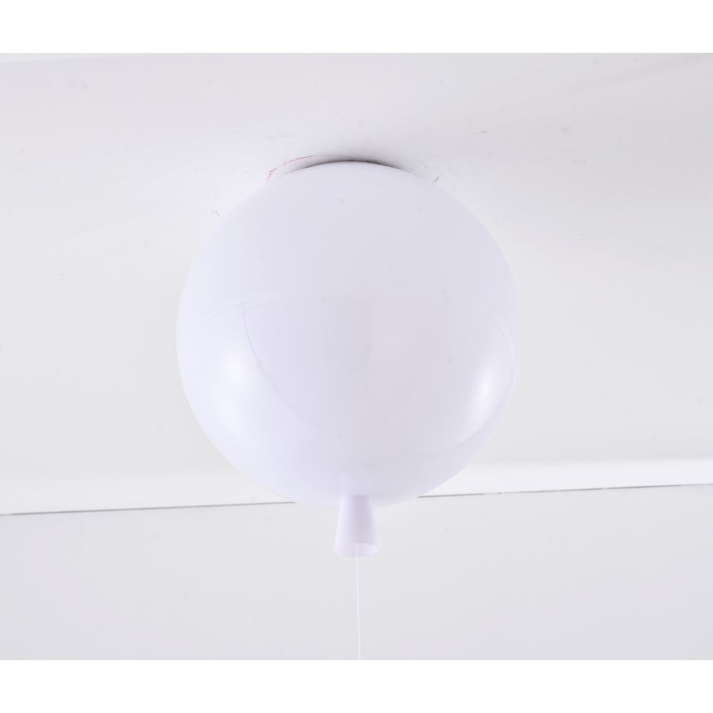 1-Light white acrylic semi flush mount in a balloon shape