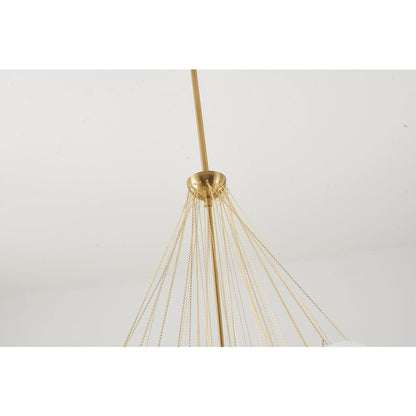 3-Light Gold Chandelier With White Frosted Glass Shades