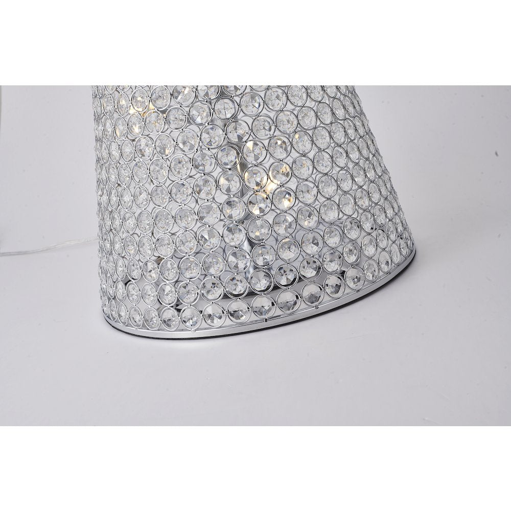 15-Light Chrome Floor Lamp With Clear Crystals