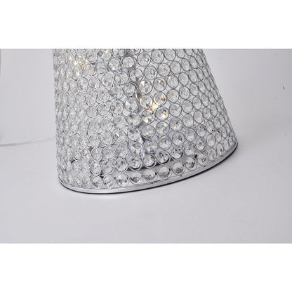 15-Light Chrome Floor Lamp With Clear Crystals