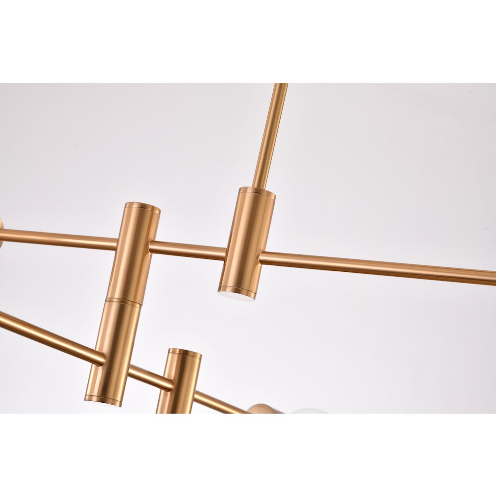 8-Light 4-Tier Brass Metal Chandelier With Adjustable Arms