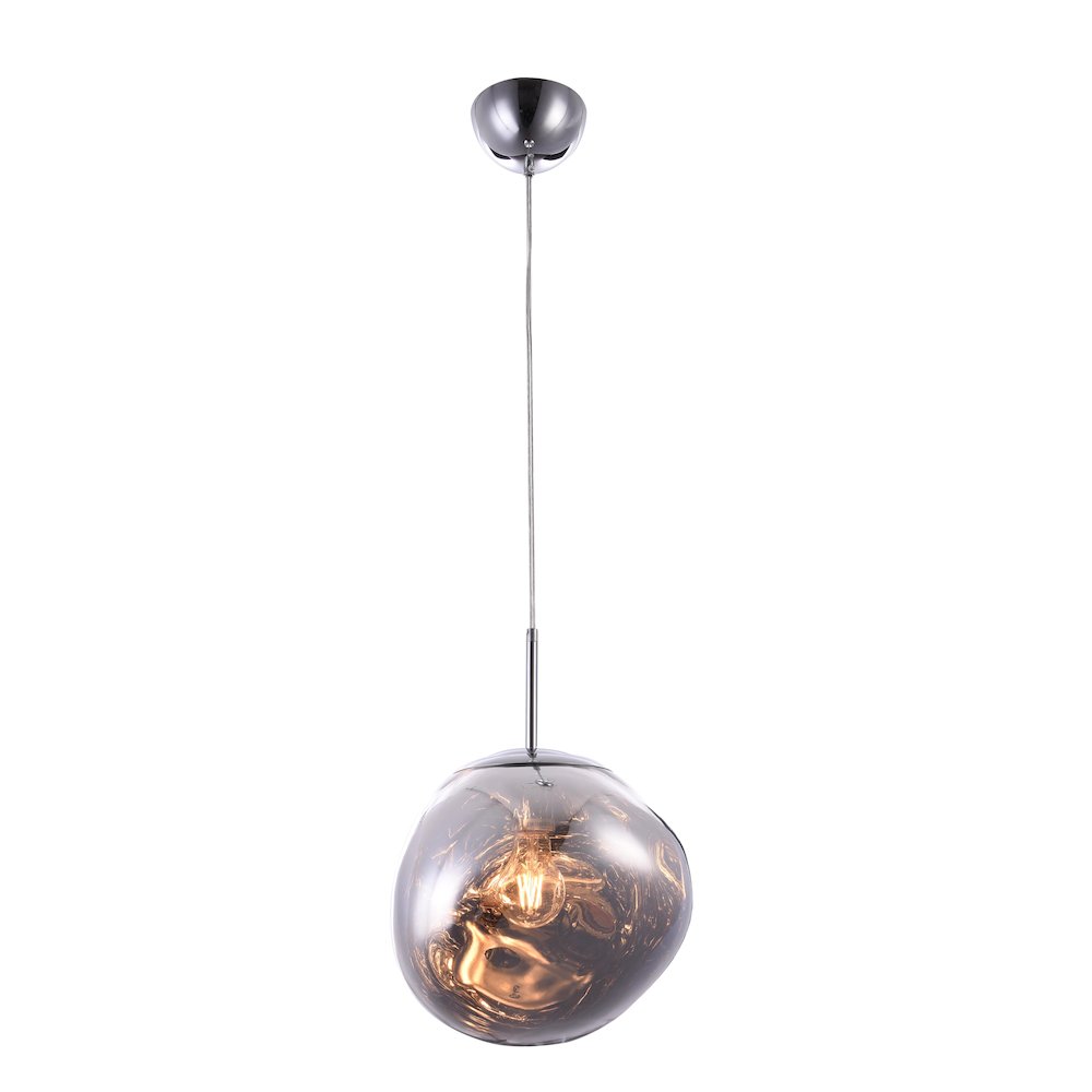 1-Light Chrome Pendant With A Chrome Acrylic Shade