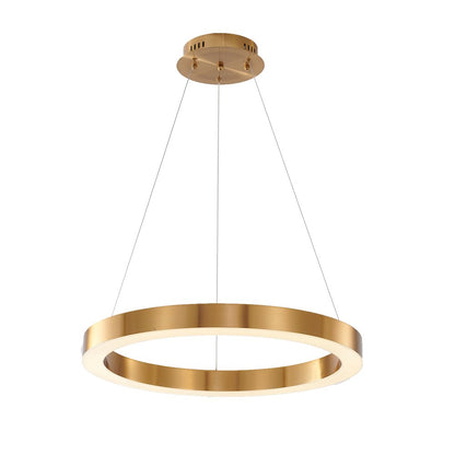 1-Light Gold LED Chandelier With An Acrylic Bottom Len