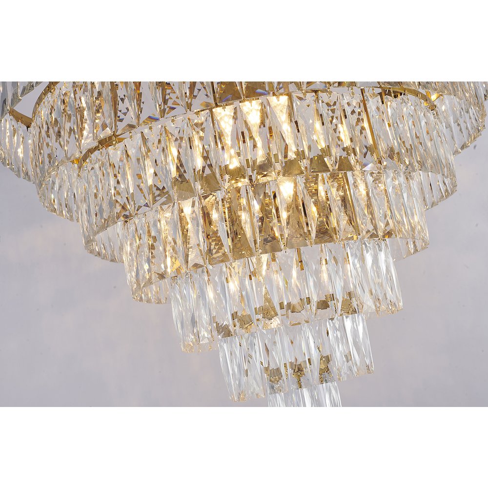 27-Light Gold Chandelier With Clear Crystals