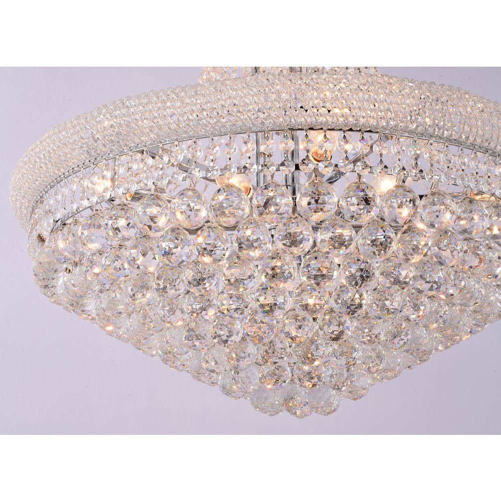 32-Light chrome Chandelier With Clear Crystals