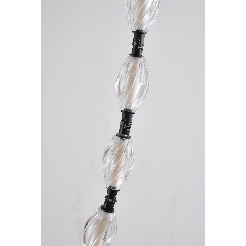 22-Light Black LED Chandelier With Clear Crystal Shades