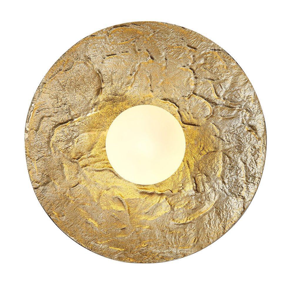 1-Light Brass LED Wall Sconce With An Opal White Glass Shade