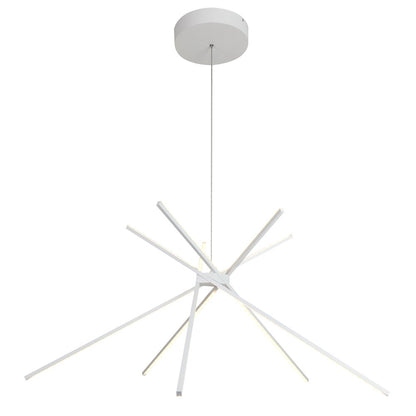 5-Light Matte White Metal LED Chandelier With Selectable LED Color Temperature