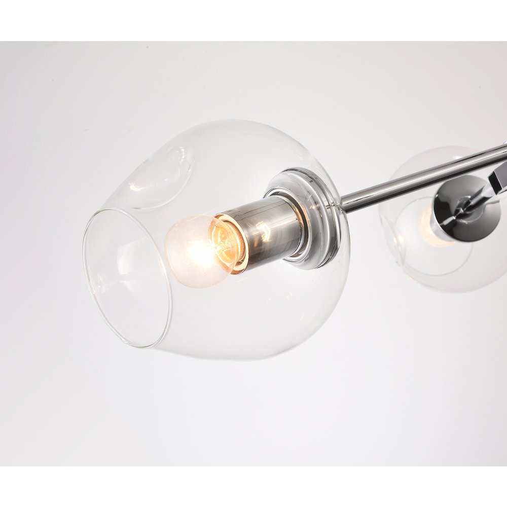 5-Light Chrome Chandelier With Clear Glass Shades