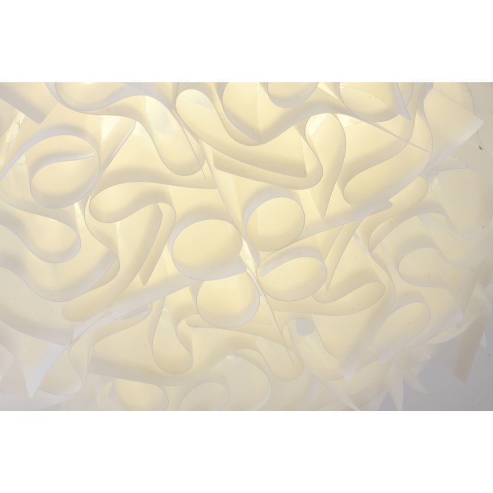 1-Light White Acrylic LED Chandelier With White hardware
