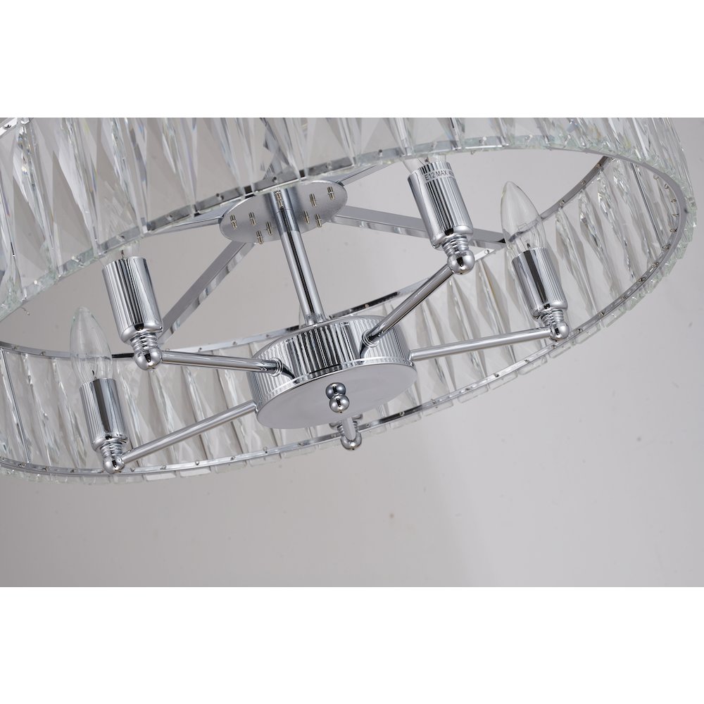 5-Light Chrome Chandelier With Clear Crystals